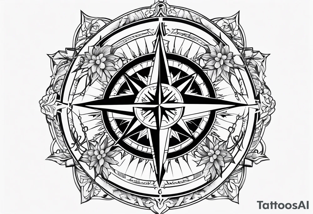 Canada compass rose tattoo idea