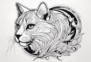 Ghost cat tattoo idea