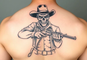 Undead cowboy with 30-30 rifle tattoo idea