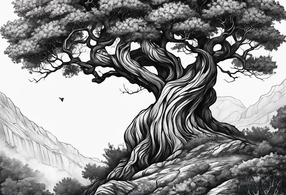 Italian mallochio tree tattoo idea