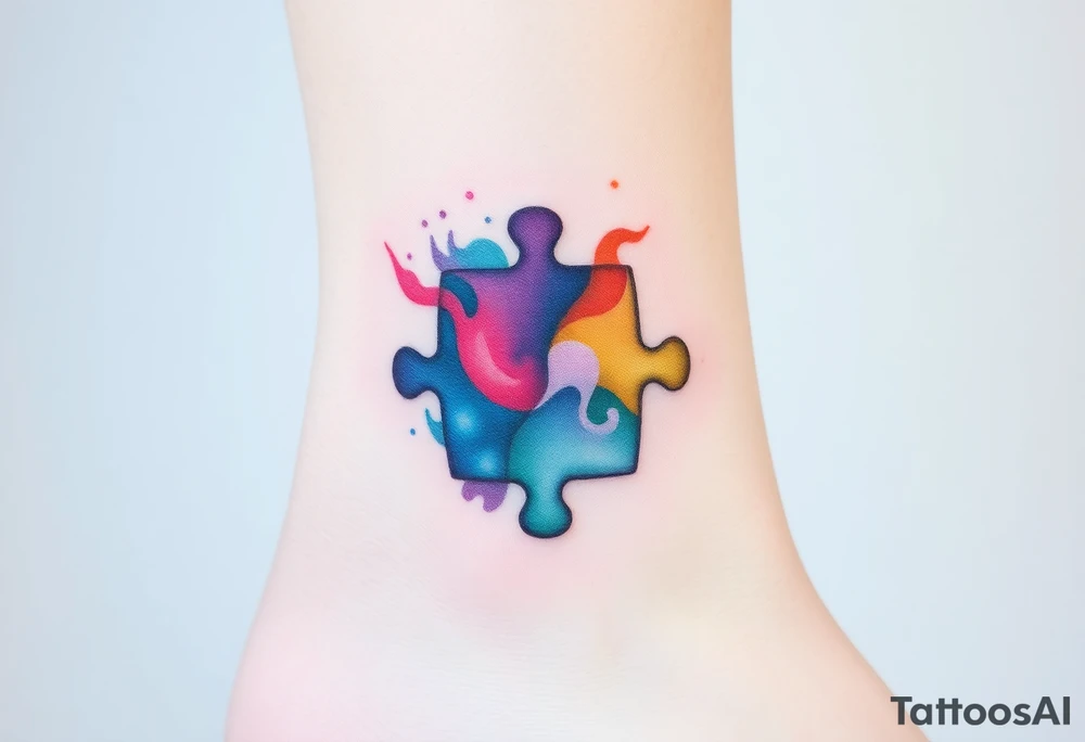 autism puzzle piece tattoo idea