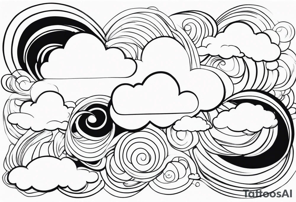 heaven clouds swirl tattoo idea