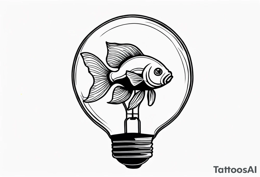 A goldfish in a lightbulb tattoo idea