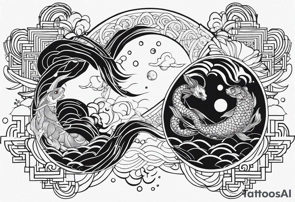 Aquarius and cancer merging together as one tattoo idea