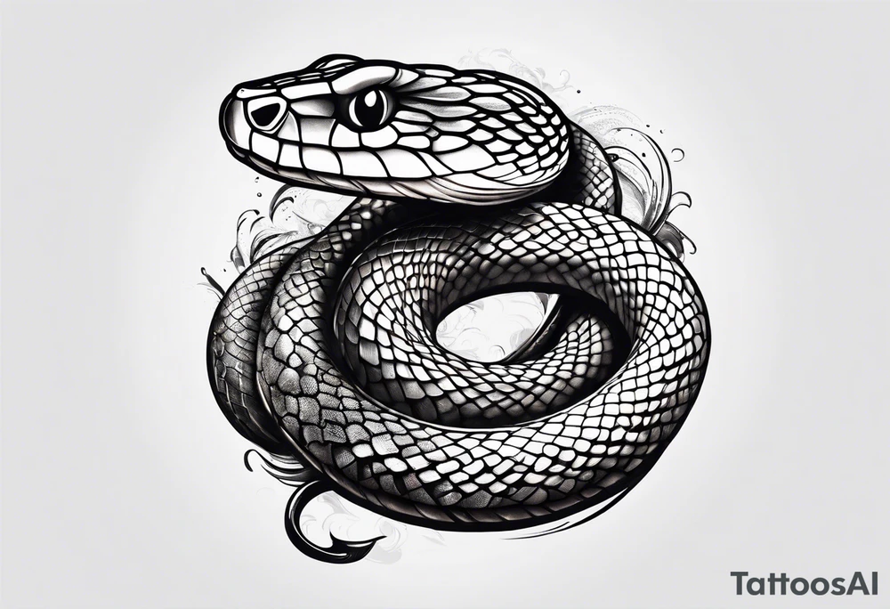 snake running tattoo idea