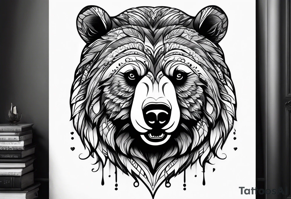 Powerful bear tattoo idea
