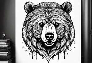Powerful bear tattoo idea