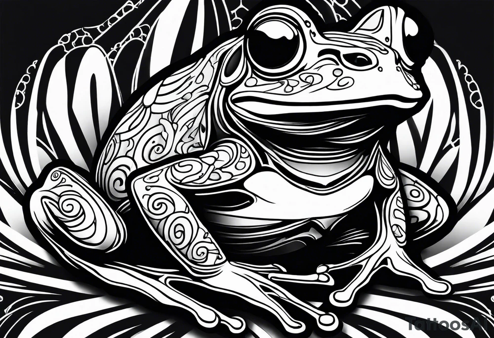 a psychedelic frog tattoo idea