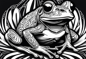 a psychedelic frog tattoo idea