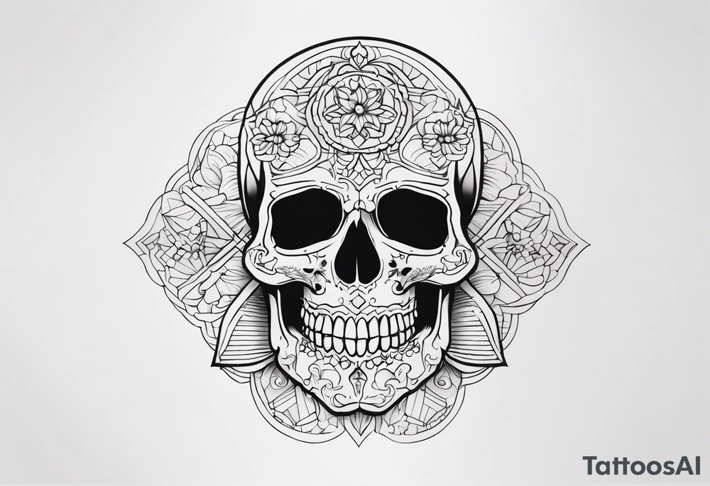 Detailed Skull tattoo idea