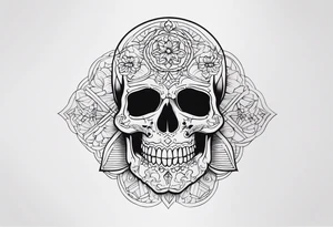 Detailed Skull tattoo idea