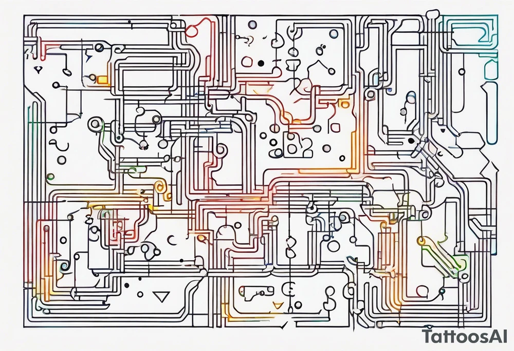 Puzzle with circuits tattoo idea