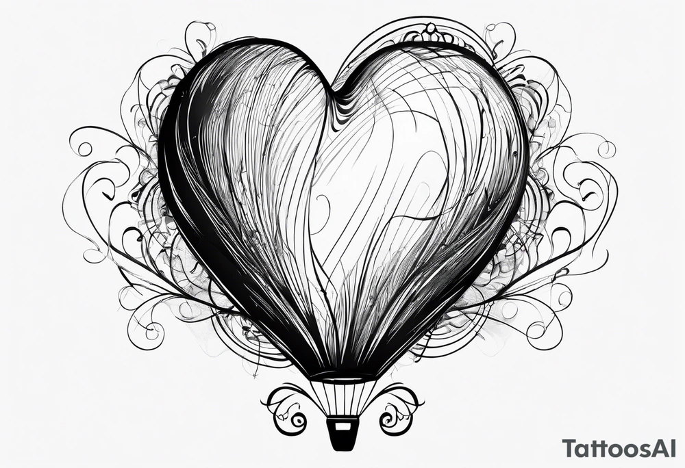 heartshaped small kid party baloon with a string and pulse heartbeat on a string tattoo idea