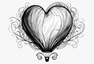 heartshaped small kid party baloon with a string and pulse heartbeat on a string tattoo idea