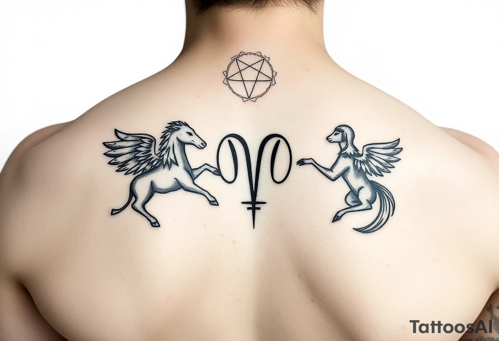 capricorn symbol, virgo symbol, love tattoo idea
