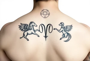 capricorn symbol, virgo symbol, love tattoo idea