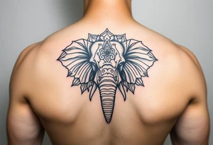 powerful majestic elephant head mandala tattoo idea