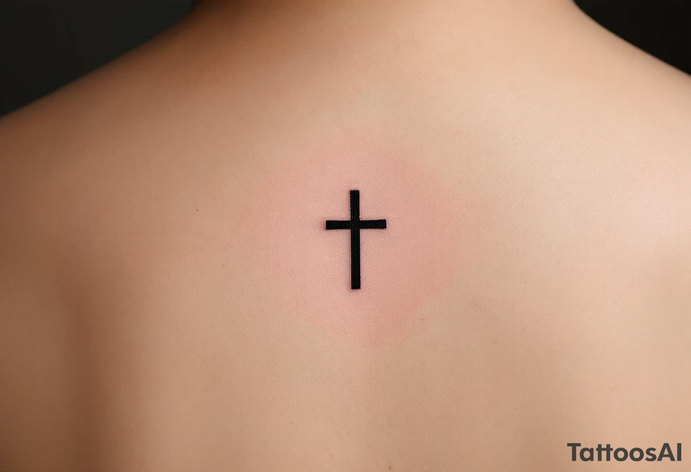 A small, sharp-edged black cross tattoo placed just beneath the outer corner of the eye. tattoo idea