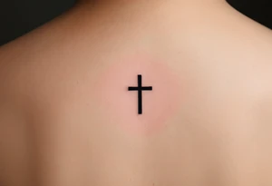 A small, sharp-edged black cross tattoo placed just beneath the outer corner of the eye. tattoo idea