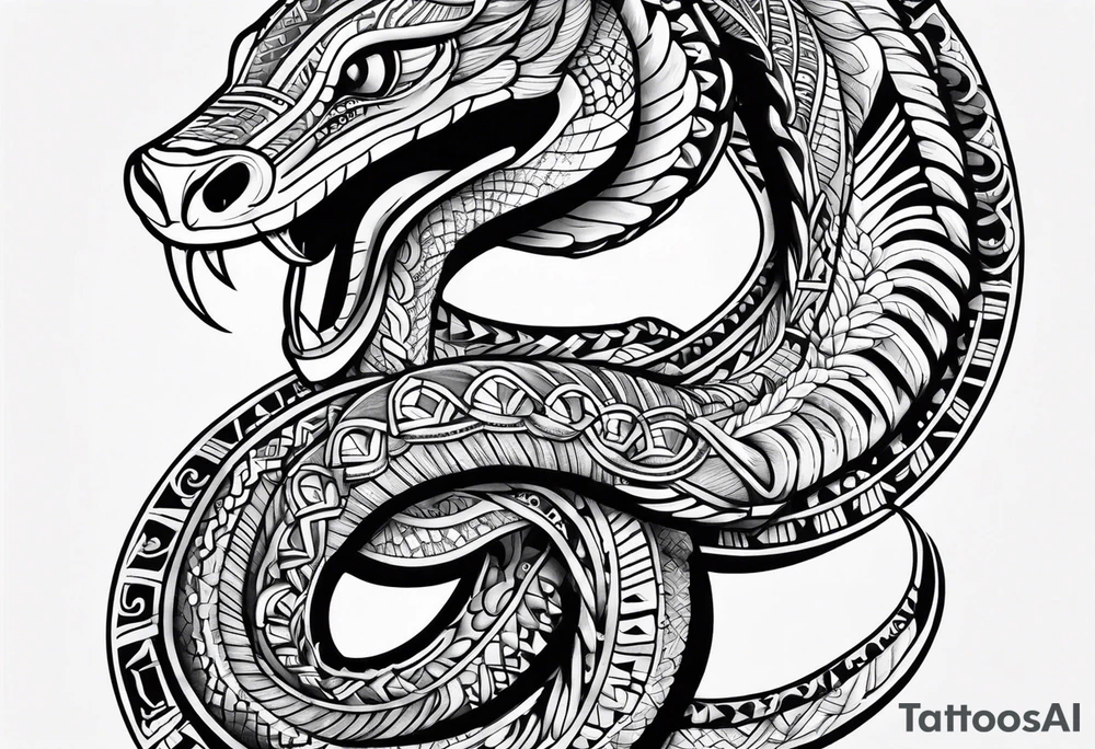 Aztec snake tattoo idea