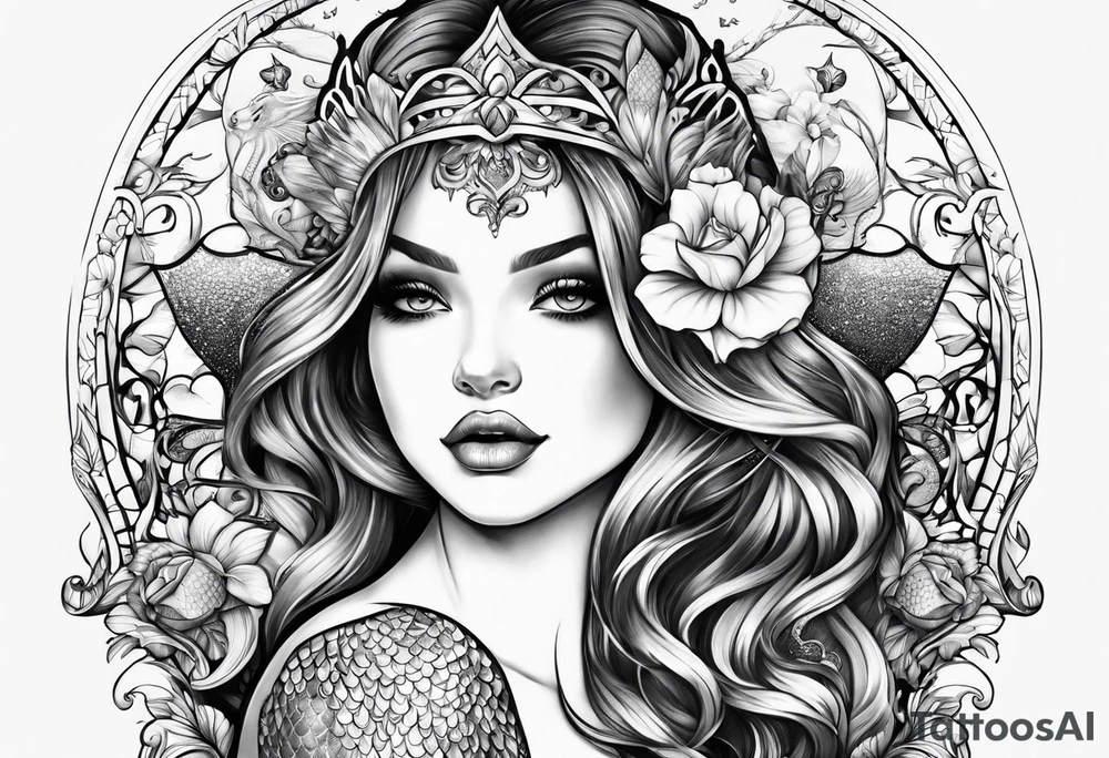 Mermaid full body tattoo idea