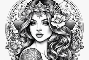 Mermaid full body tattoo idea