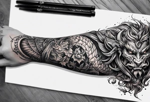 Demon forearm tattoo idea