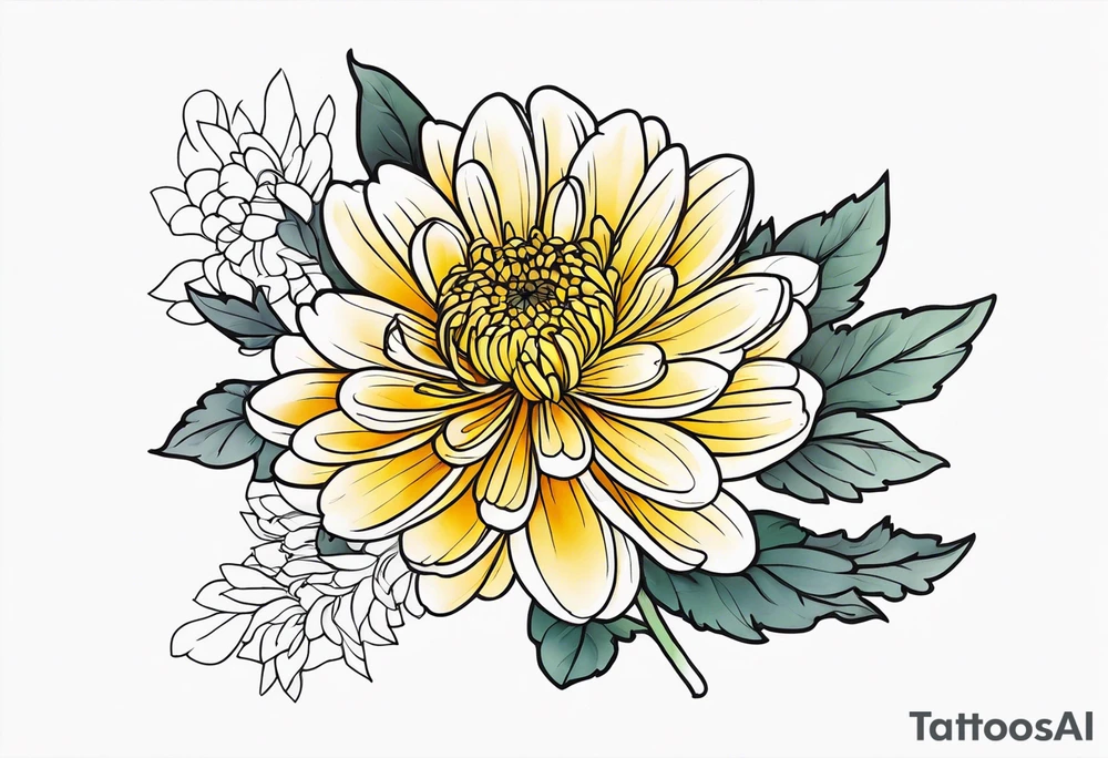 chrysanthemum outline tattoo idea
