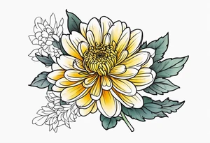 chrysanthemum outline tattoo idea