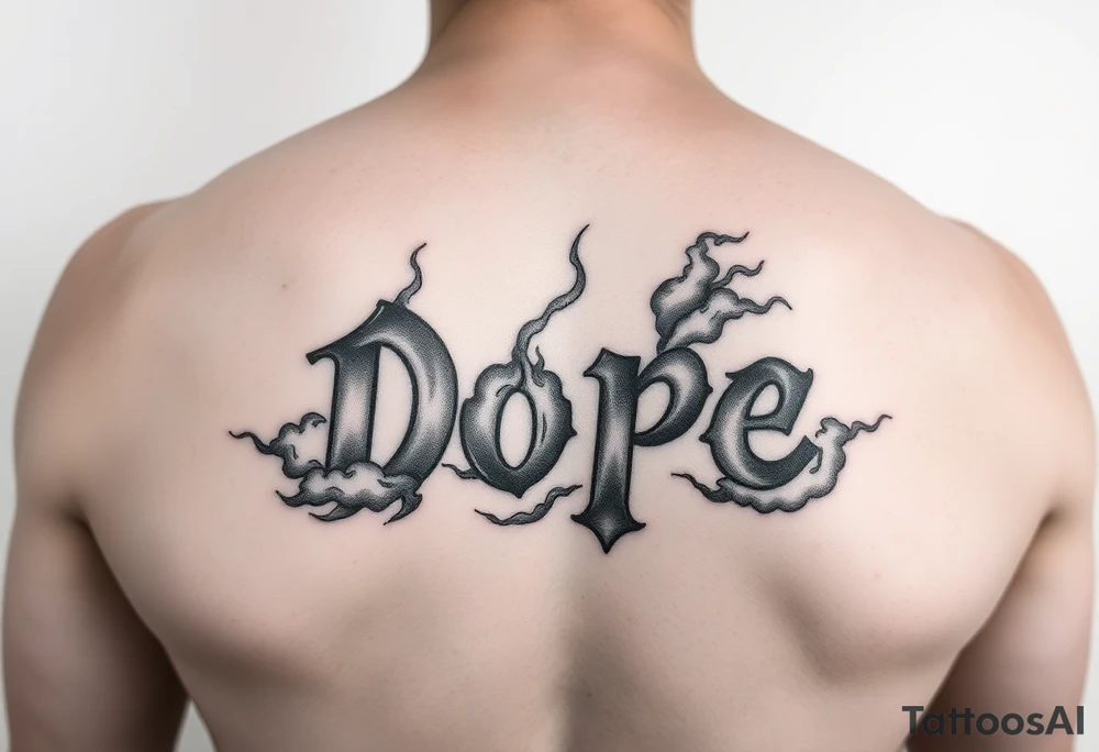 Dope spelled out in smoke
Clouds tattoo idea