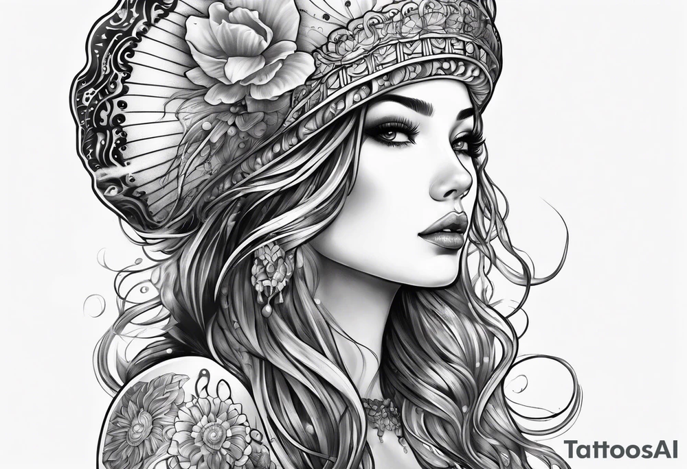 jellyfish woman tattoo idea