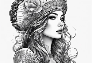 jellyfish woman tattoo idea