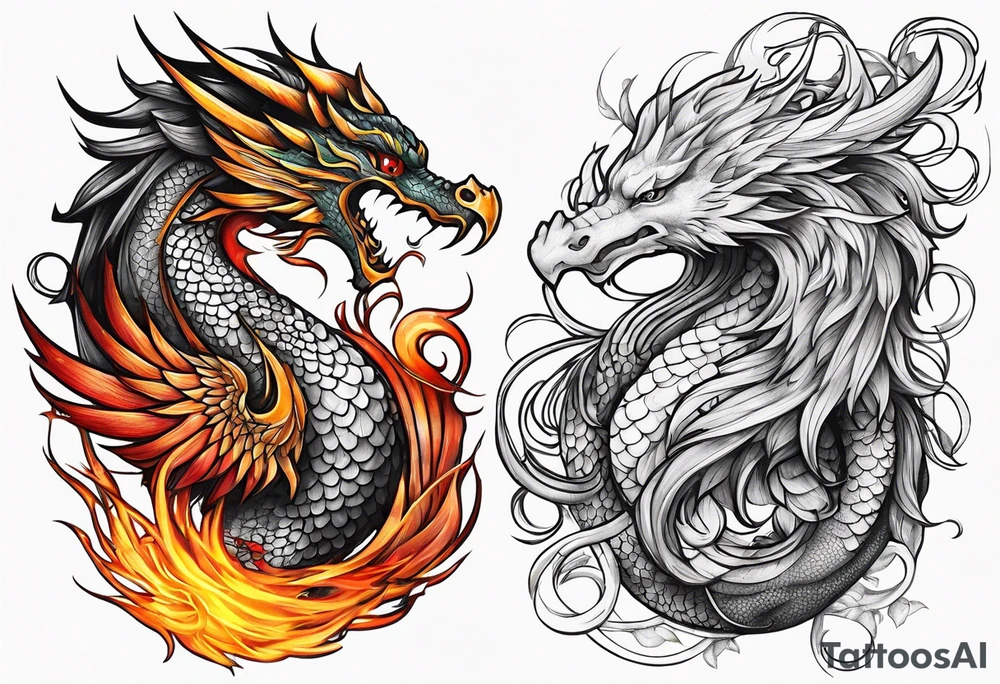 dragon and phoenix tattoo tattoo idea
