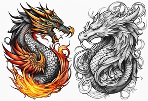 dragon and phoenix tattoo tattoo idea