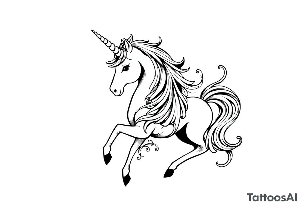 unicorn magical tattoo idea