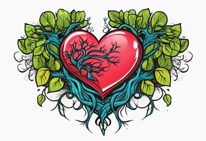 Heart with roots tattoo idea