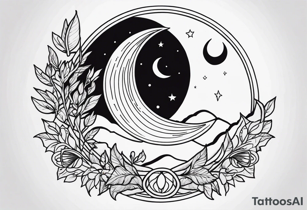 sacred moon tattoo idea
