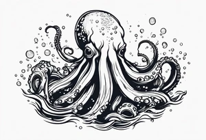 Kraken tentacles coming out of water tattoo idea