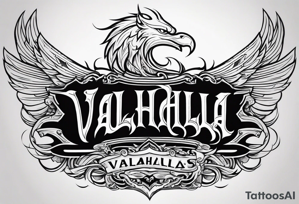 Valhalla flames tattoo idea