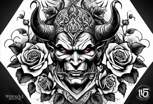 tattoo with devil and roses  for the back tattoo idea