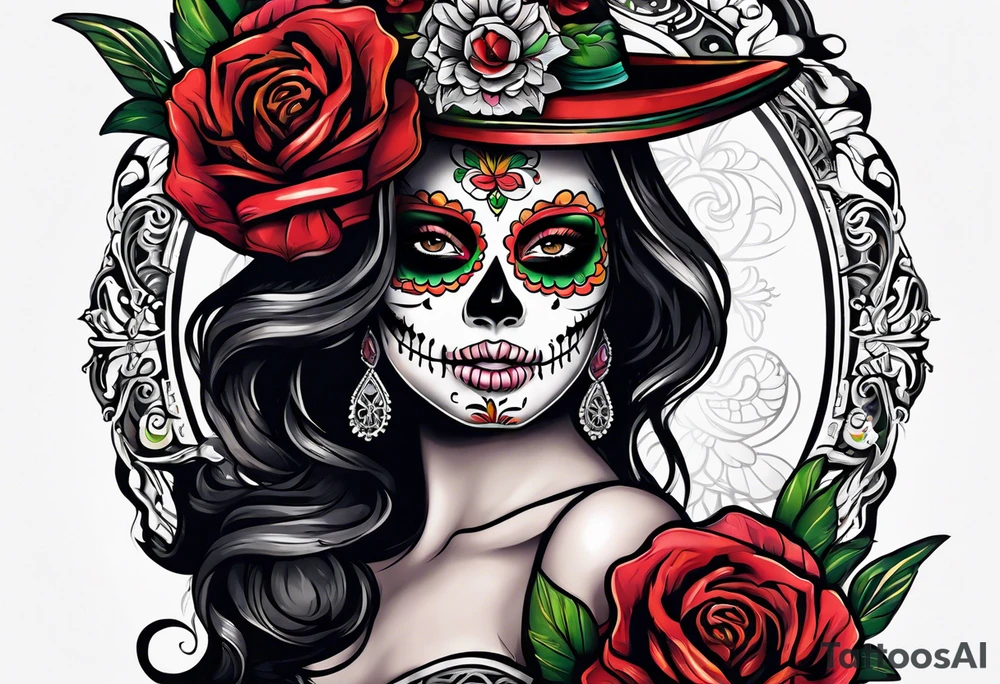 Mexico day of dead tattoo idea