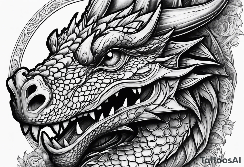 Dragon smoking pipe tattoo idea