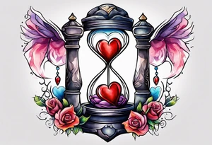 Heart hourglass tattoo idea