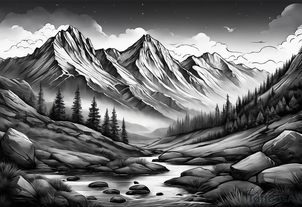 Jeremiah 1:19 tattoo with a mountain tattoo idea
