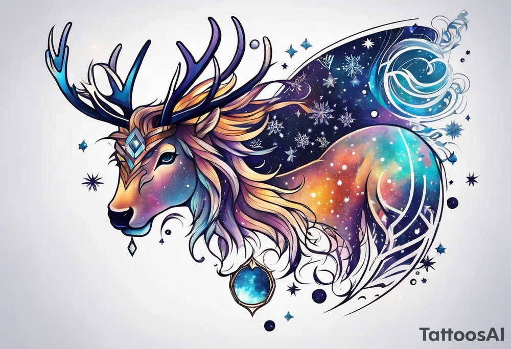 Constellation, animal, snowflake tattoo idea