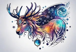 Constellation, animal, snowflake tattoo idea