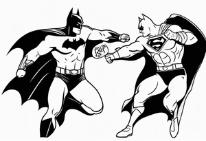 batman fighting superman tattoo idea
