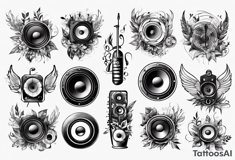 music nature speaker tattoo idea