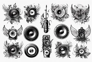 music nature speaker tattoo idea