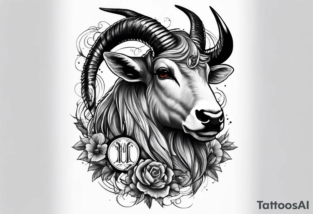 capricorn with sunglasses and shotgun tattoo idea